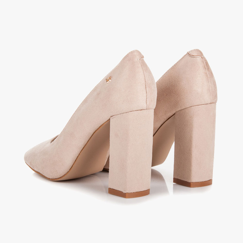 Lizoleor Slip On Block Heels Pointed Toe