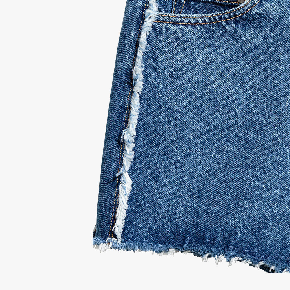 High Waist Straight  Jean Shorts Women