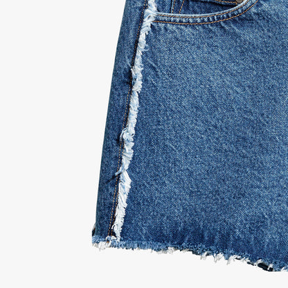 High Waist Straight  Jean Shorts Women