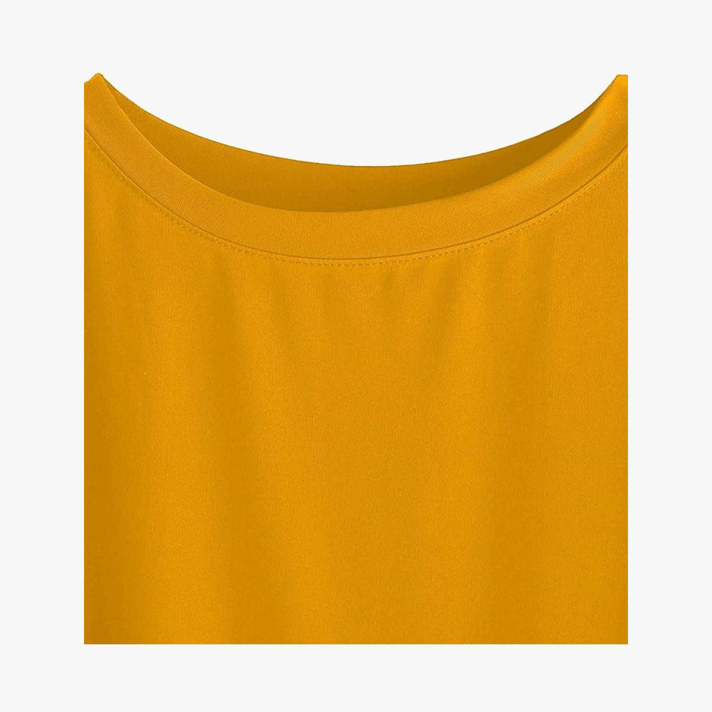 Women Solid Round Neck Cotton  T-Shirt