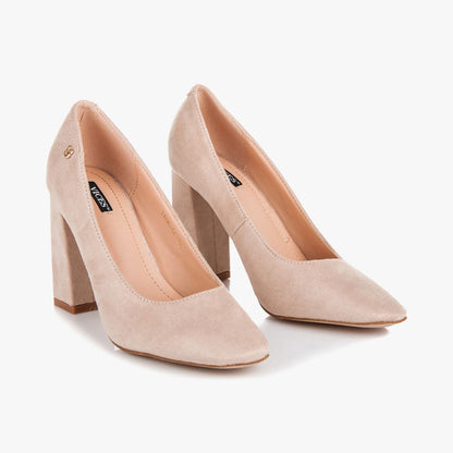 Lizoleor Slip On Block Heels Pointed Toe