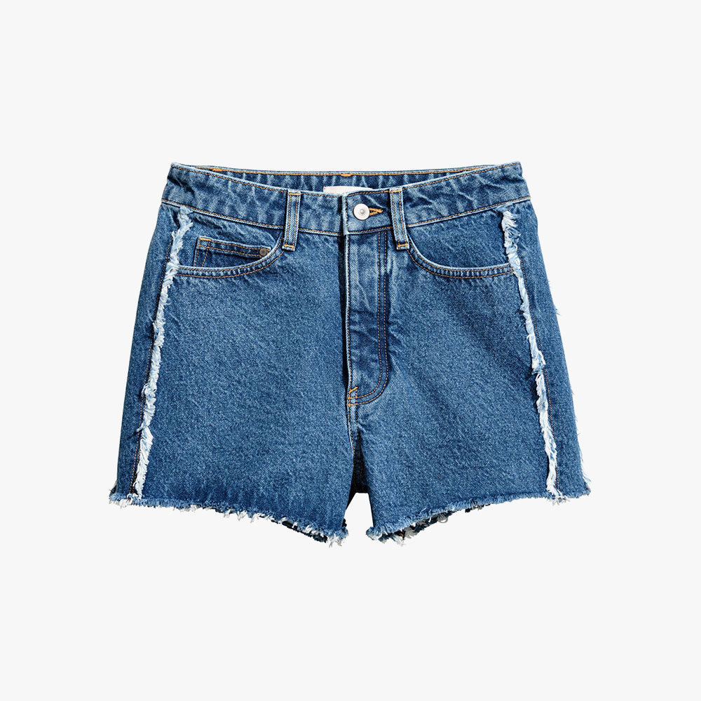 High Waist Straight  Jean Shorts Women